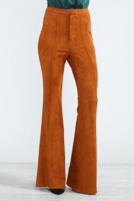 Rust colored suede flares for women