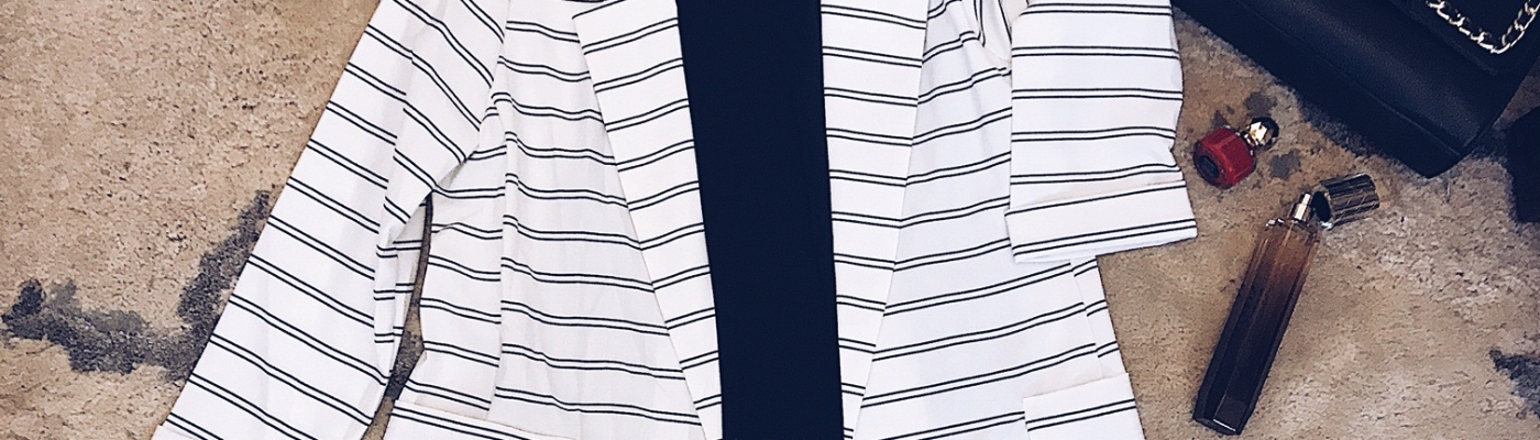 striped blazer with pockets