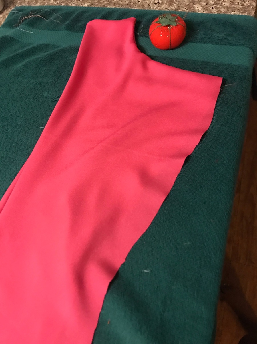 pink cut fabric